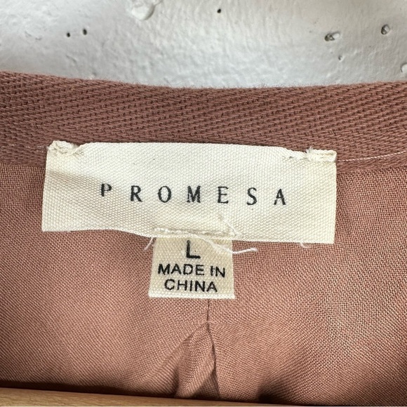 Promesa Large Mauve Pink Slow Lane Quilted Drawstring Zip Up Jacket - Picture 15 of 16